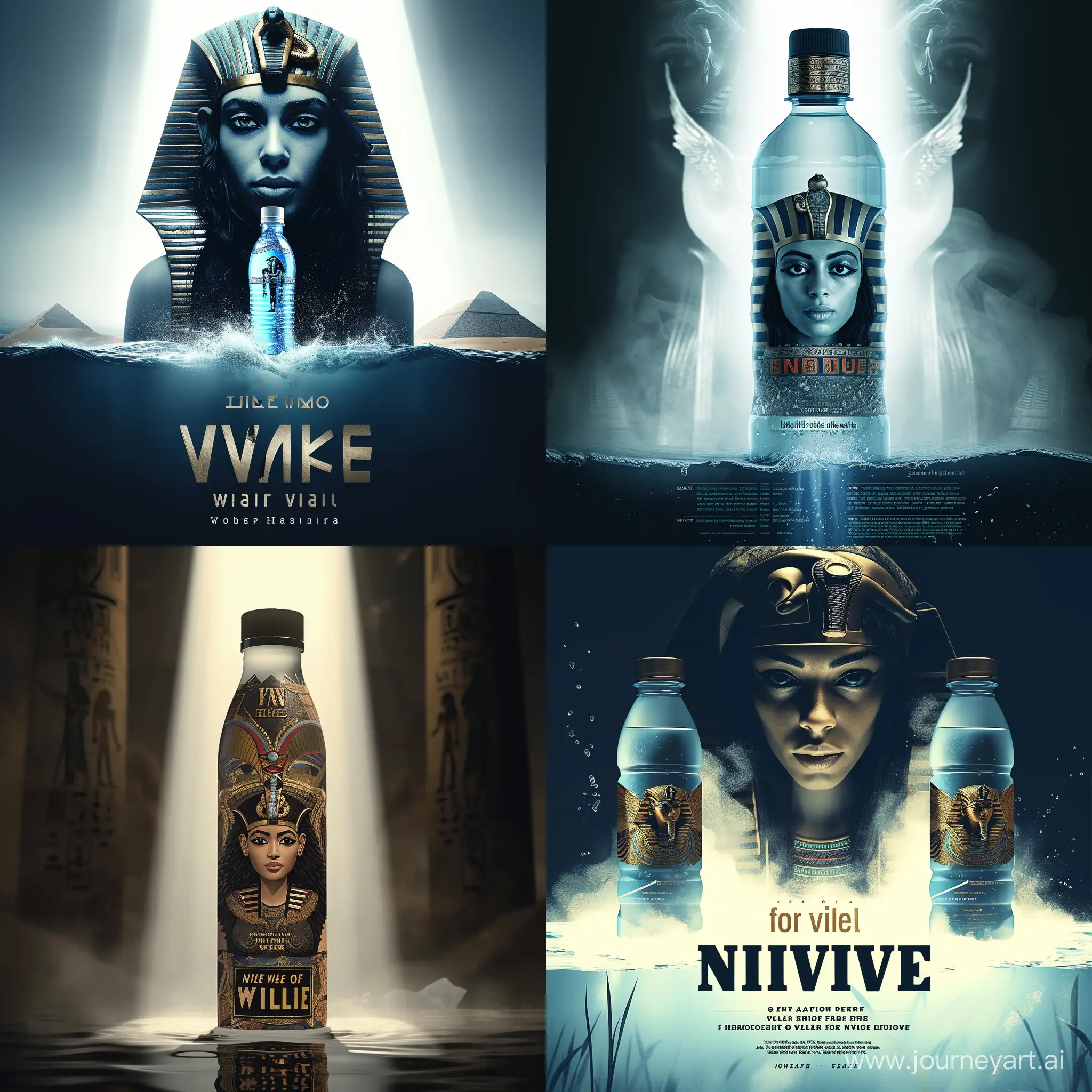 Pharaonic-Girl-in-Ancient-Egypt-Advertising-Nile-River-Water-Bottles