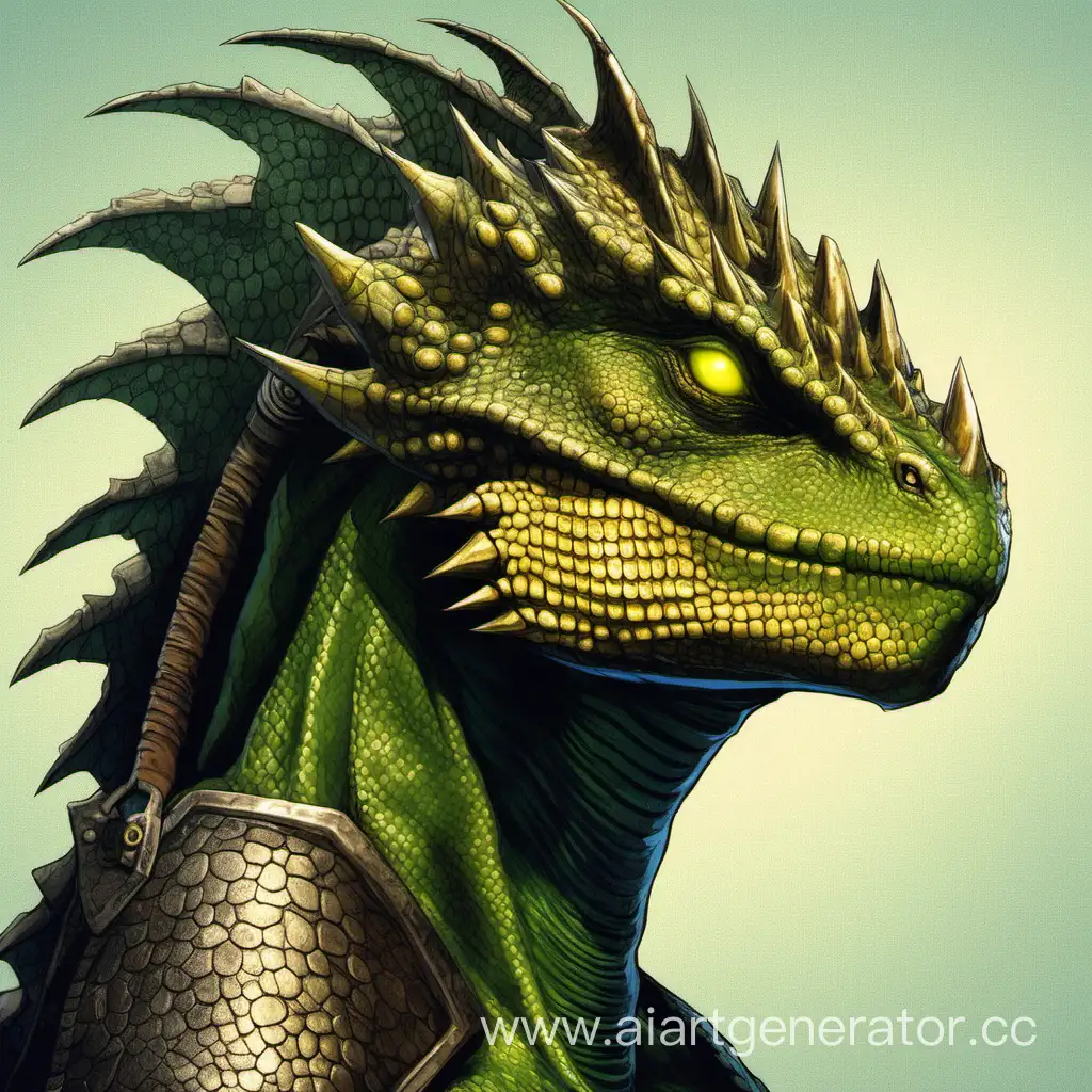 Majestic-Lizardman-Warrior-with-Green-Scales-and-Yellow-Eyes