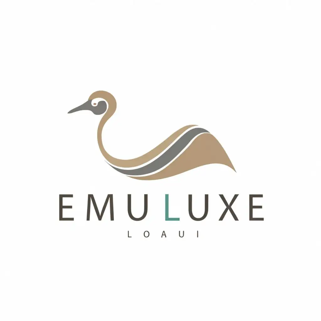 logo, 1. **Design Concept:**
   - Emu Luxe logo embodies luxury with pastel colors and minimalistic Emu bird symbol.
   
2. **Symbolic Element:**
   - Employ subtle half/head of Emu bird for elegance.
   
3. **Typography:**
   - "Emu Luxe" font: Clear, unique, and luxurious statement.
   
4. **Size and Placement:**
   - Emphasize "Emu Luxe" text, keeping the bird symbol smaller and complementary.
   
5. **Color Palette:**
   - Soft pastel hues for sophistication and attention-grabbing charm.
   
6. **Final Presentation:**
   - Merge elements for a refined logo reflecting luxury and brand essence, ensuring clarity and minimalism., with the text "EMU LUXE", typography