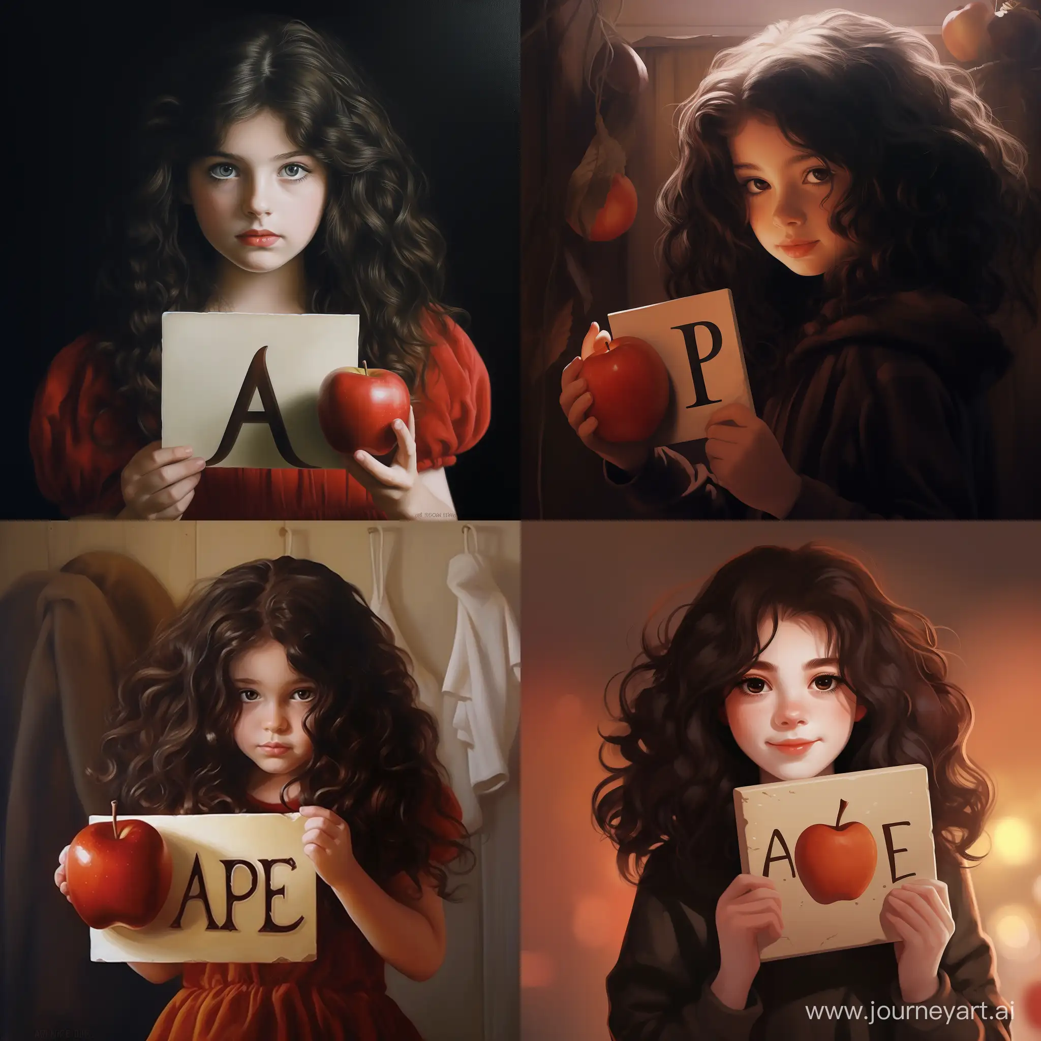 Adorable-Girl-Holding-Apple-Sign