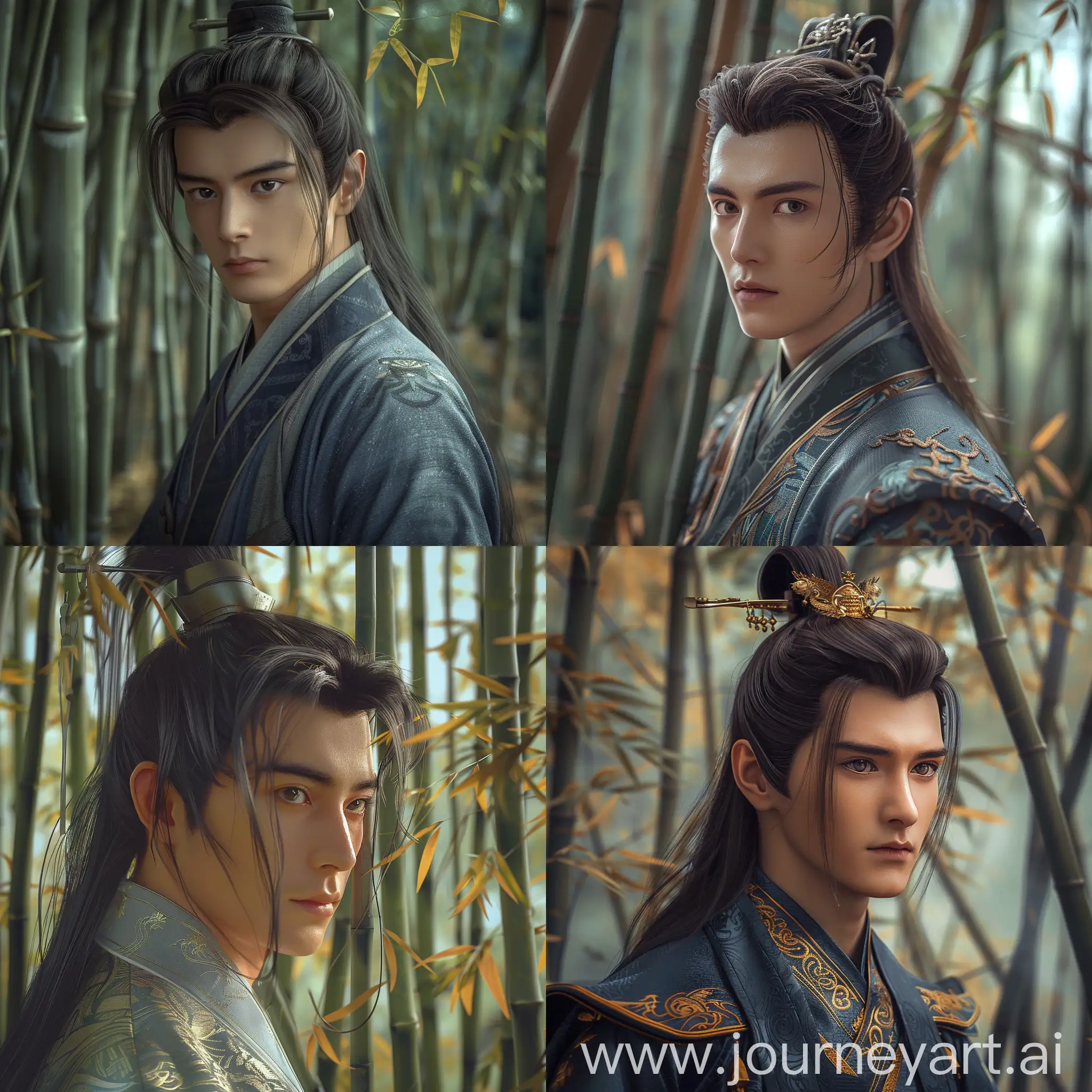 Ancient-Chinese-Male-Knight-in-Bamboo-Forest