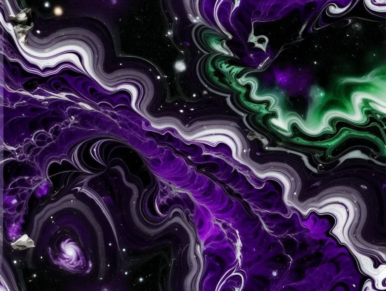 Vibrant Purple and Green Galaxy Marble HighResolution Images