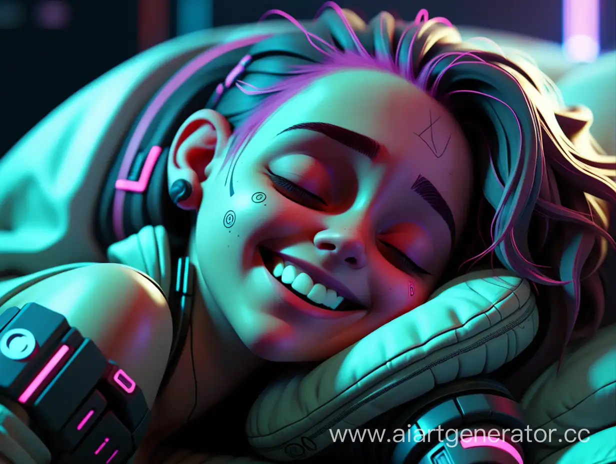 Peaceful-Cyberpunk-Dreams-Smiling-Girl-in-Cinematic-Slumber
