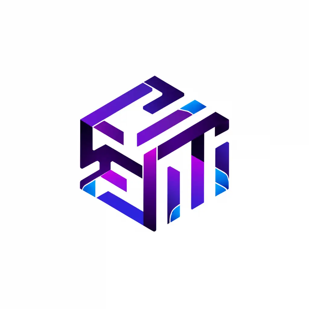 a logo design,with the text "ERT", main symbol:hexagon with blue and purple colors,complex,be used in Technology industry,clear background