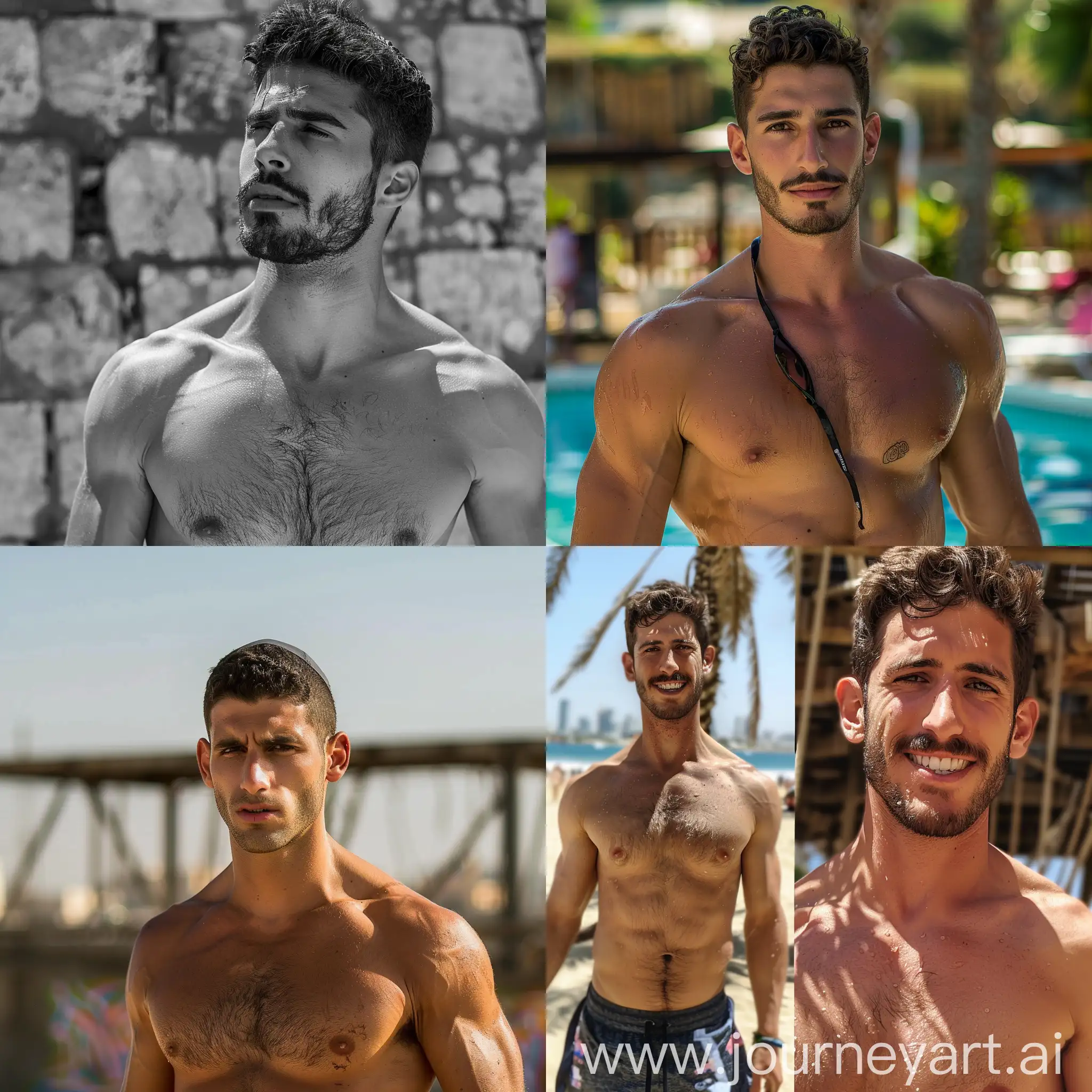 Handsome-Shirtless-Israeli-Man-with-Intense-Gaze