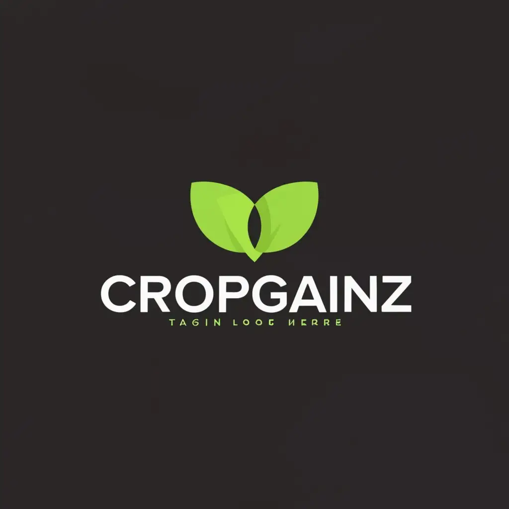 a logo design,with the text "CropGainz", main symbol:Leaf,Minimalistic,clear background
