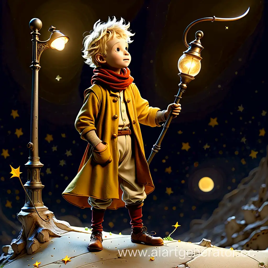 Nighttime-Scene-with-Lamplighter-from-The-Little-Prince