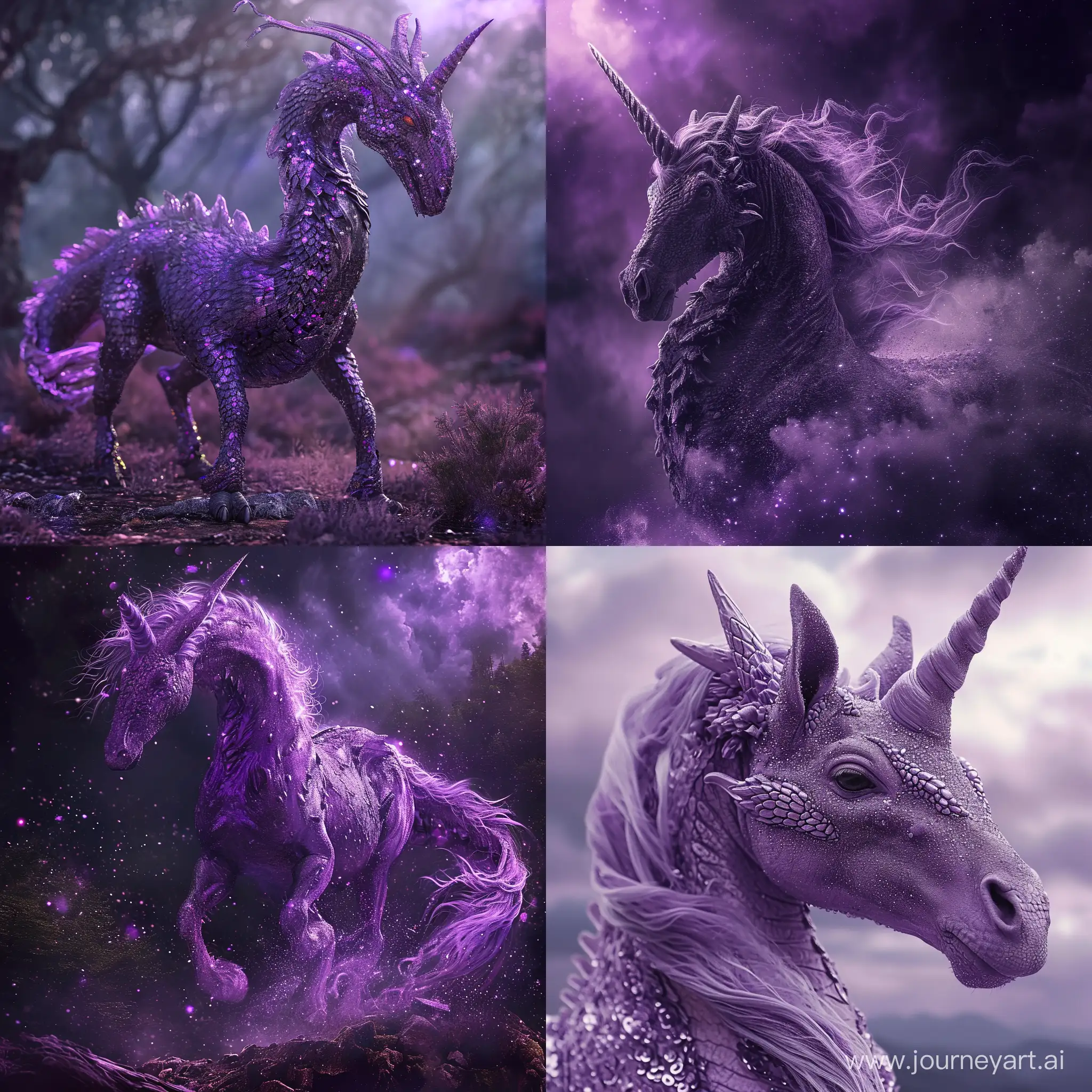 dragon centaur unicorn cinematic purple 