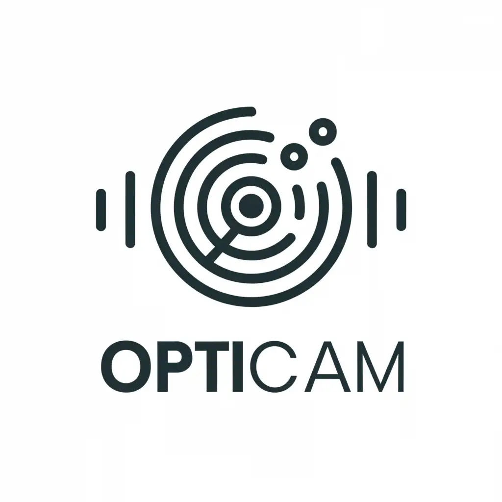 a logo design,with the text "OptiCam", main symbol:Optic internet and television,Moderate,be used in Technology industry,clear background
