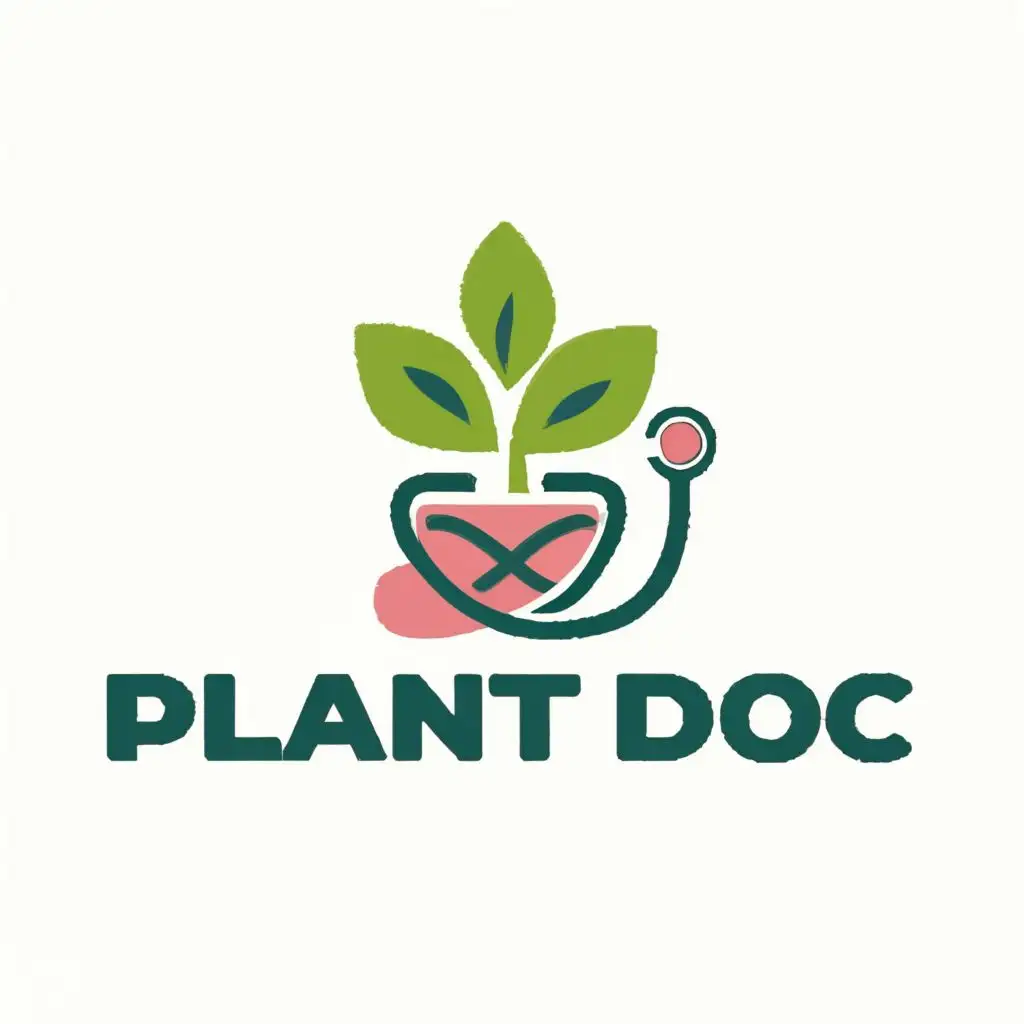 logo, PLANTS AND FLOWERS, with the text "PLANT DOC", typography, be used in Medical Dental industry