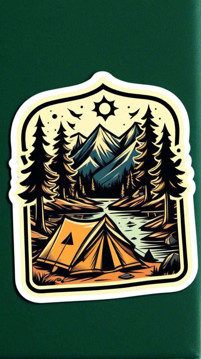 tent camping sticker
