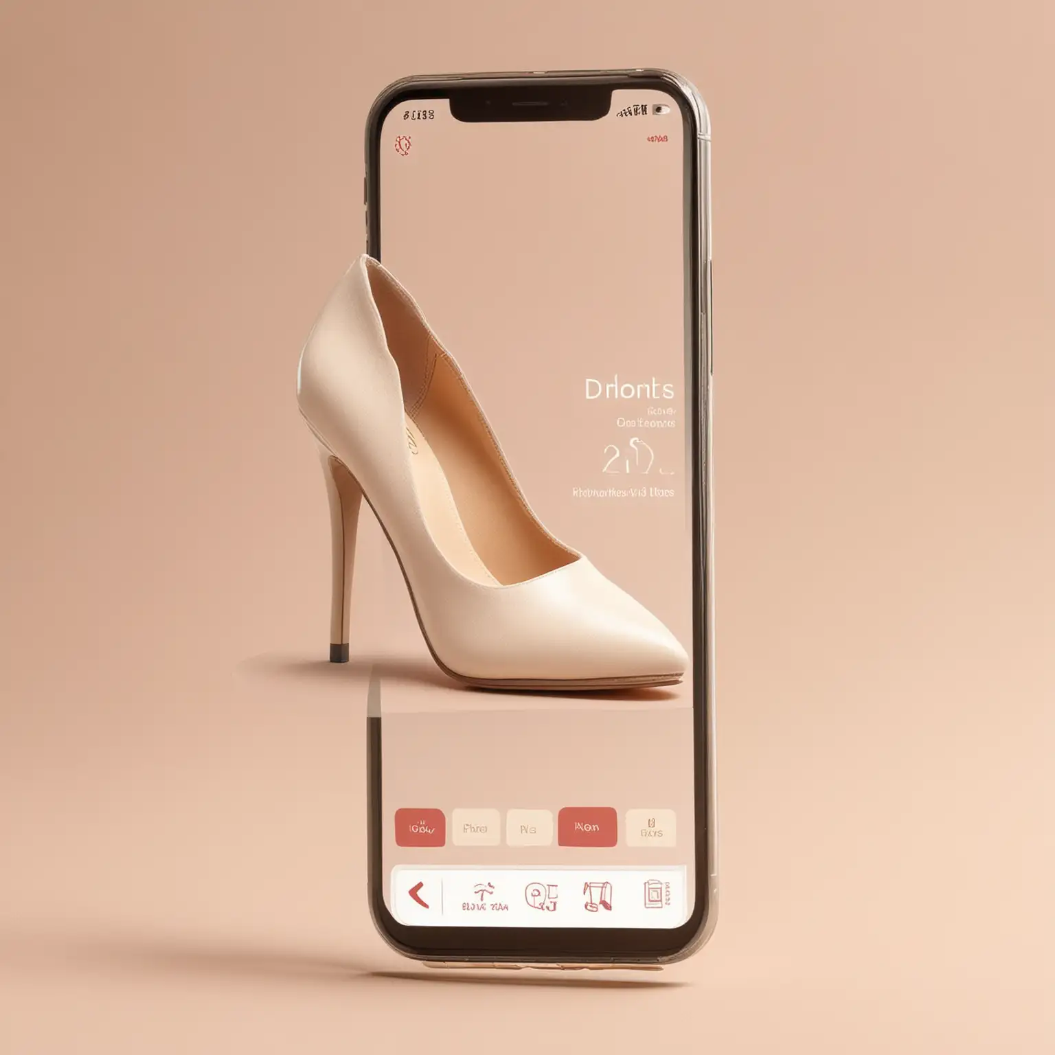 HighHeeled Shoes Mobile App on Cream Background