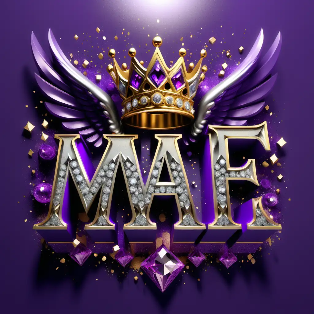 Majestic Angelic Elegance Radiant Typography with Crown Wings and Vibrant Colors