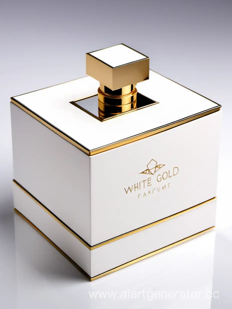 white and gold luxury perfume box