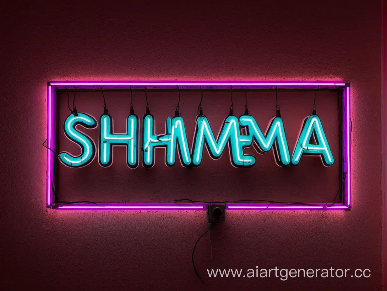 неон с текстом Shimmea