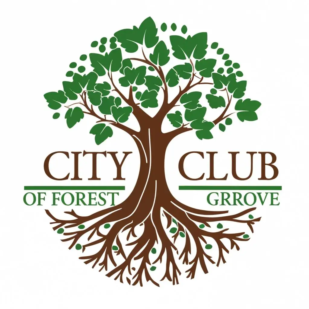 logo, tree, roots, vineyard, with the text "city club of forest grove", typography, be used in Nonprofit industry