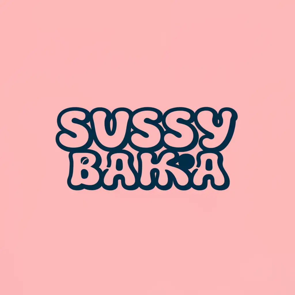 a logo design,with the text "sussy baka", main symbol:hmmm,complex,clear background