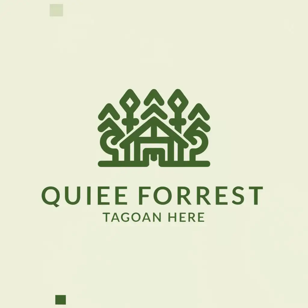 LOGO-Design-For-Quiet-Forest-Serene-House-Forest-Emblem-for-Entertainment-Industry