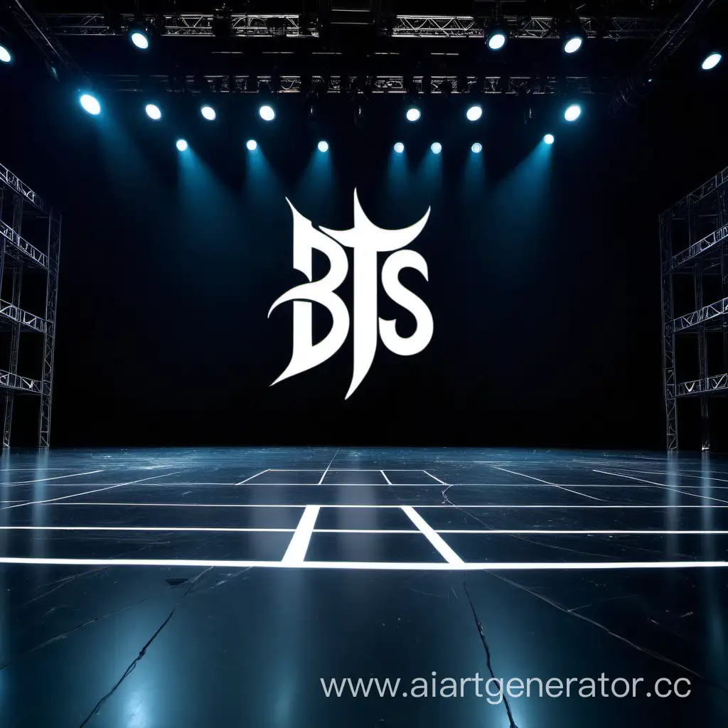 Empty-Dark-Stage-with-BTS-Logo-Atmospheric-BTS-Stage-Setting