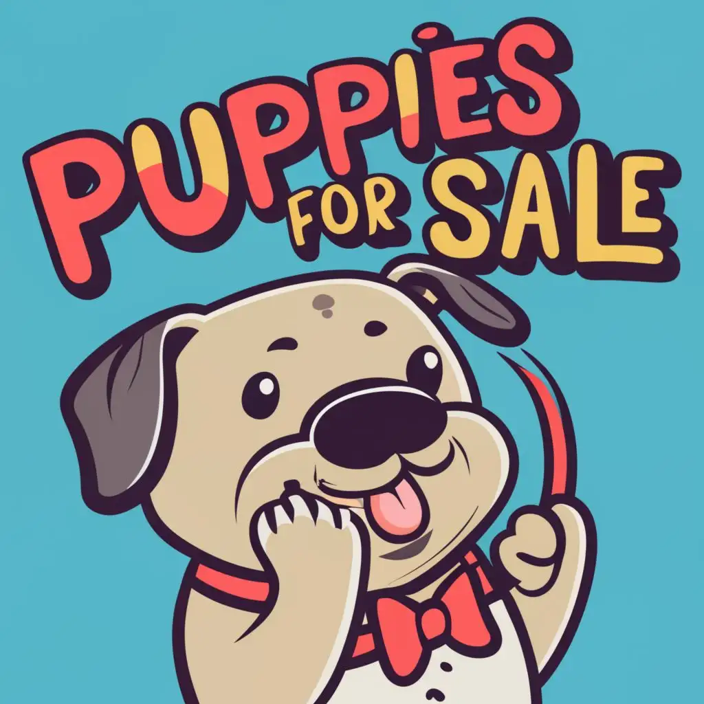 logo with the text "Puppies for Sale", typography