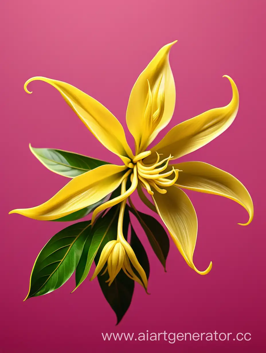 ylang flower 8k on pink background 