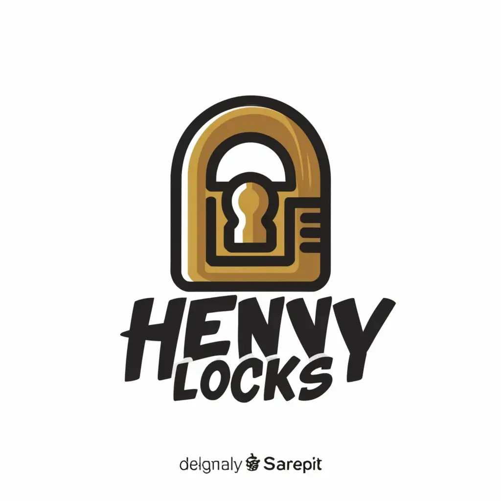 a logo design,with the text "henny locks", main symbol:lock,Moderate,be used in Sports Fitness industry,clear background