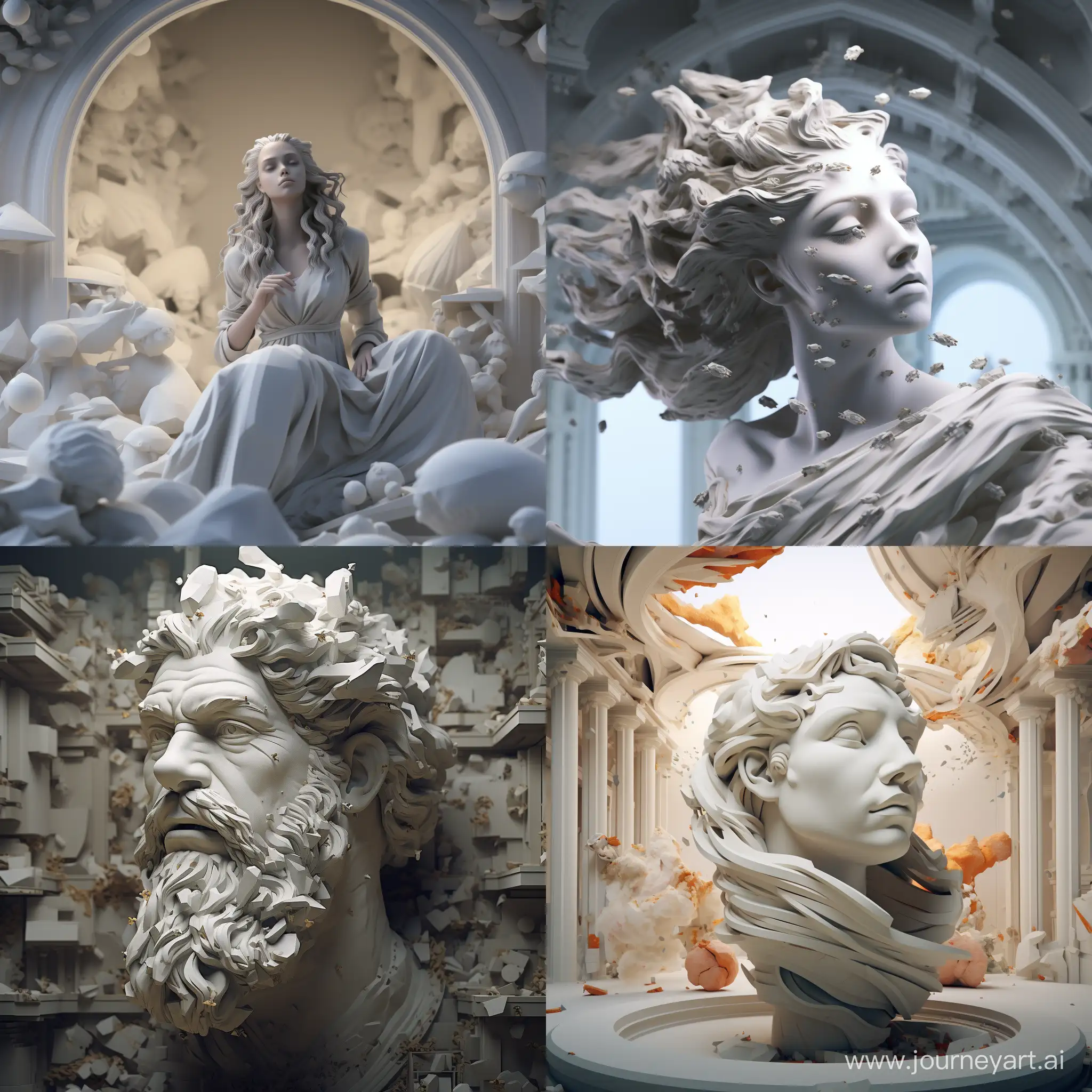 Meet made of marble :: 3D animation 