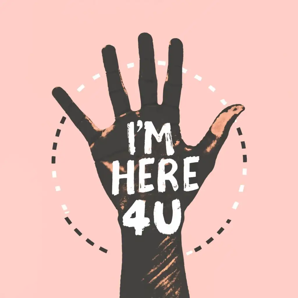 logo, Hand, with the text "I'm Here 4U", typography