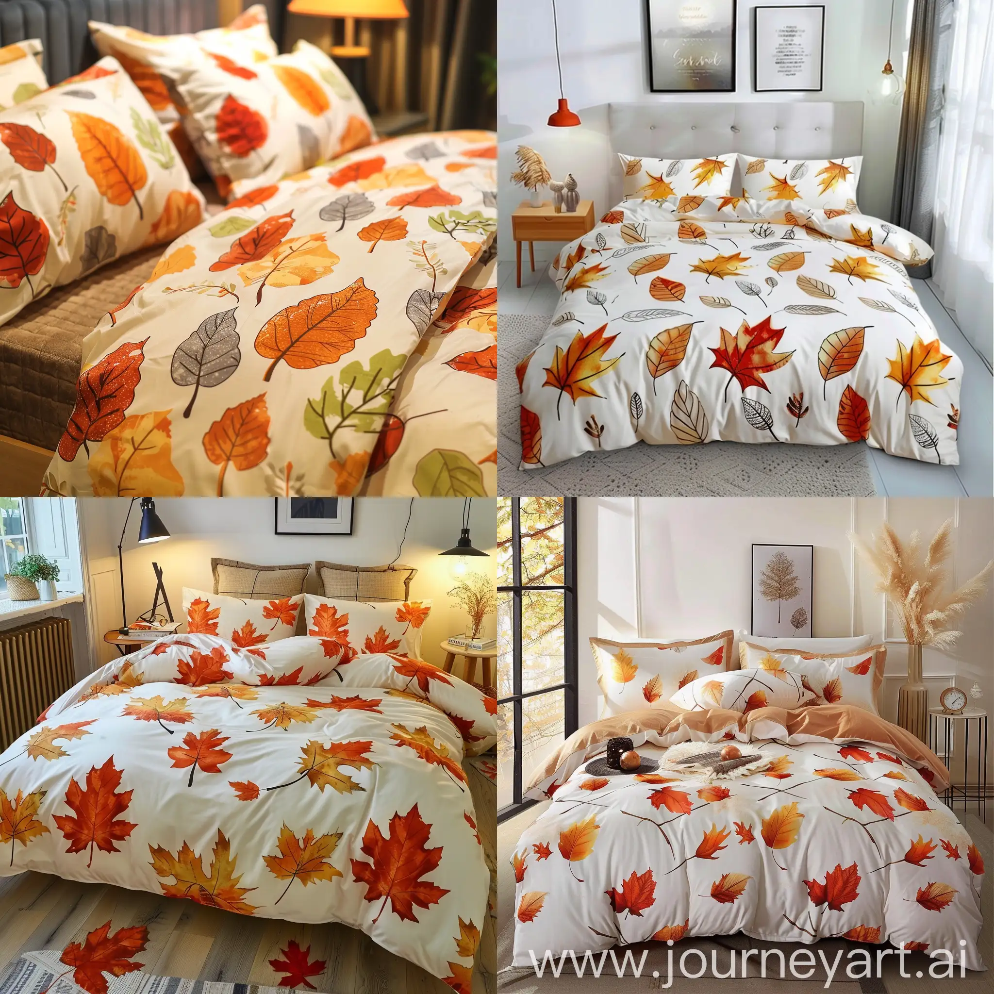 AutumnInspired-Bed-Set-Design-with-Vibrant-Leaves-Patterns