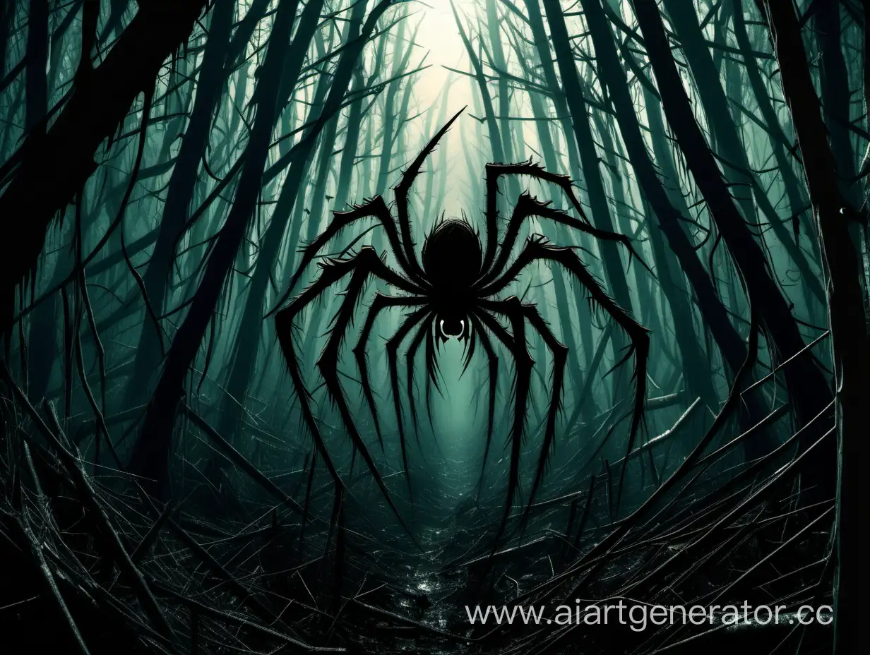 Eerie-Spider-Forest-Dark-Woods-with-Creepy-Arachnid-Presence