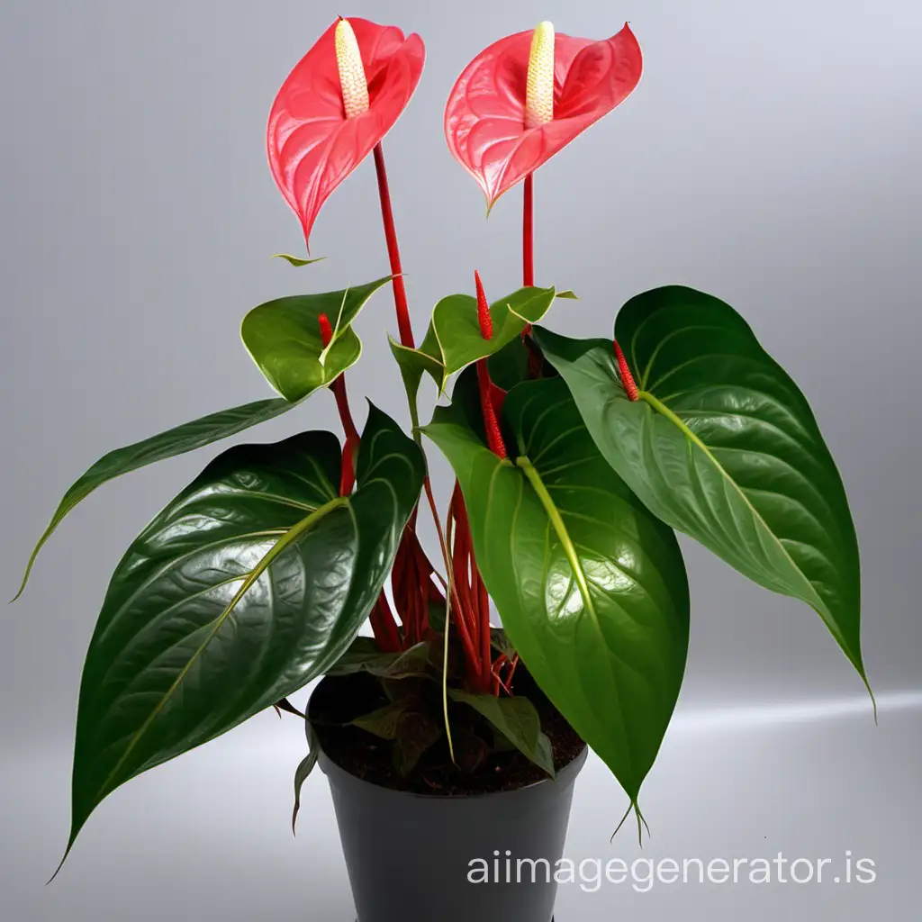 Anthurium andraeanum or Rose Anthurium plant