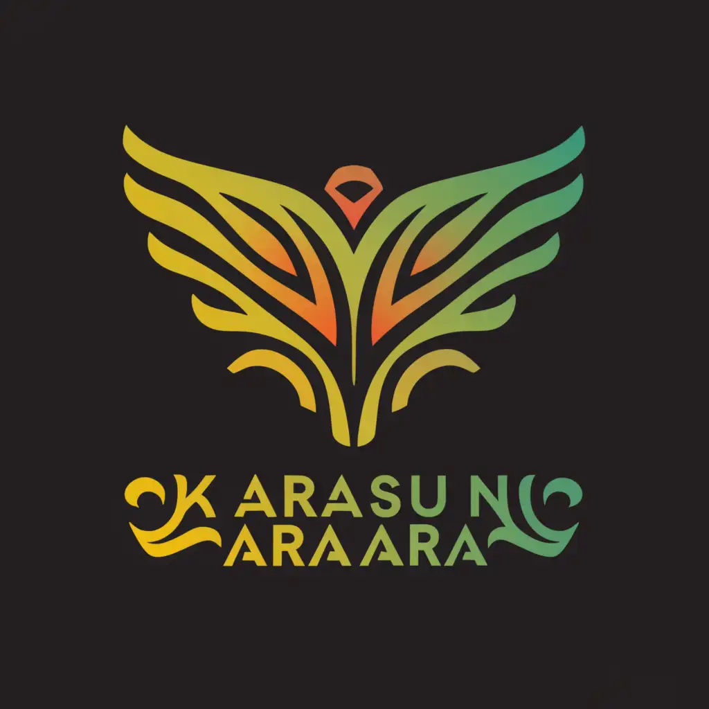 a logo design,with the text "Karasun-ara-ara", main symbol:Green Bird,complex,clear background