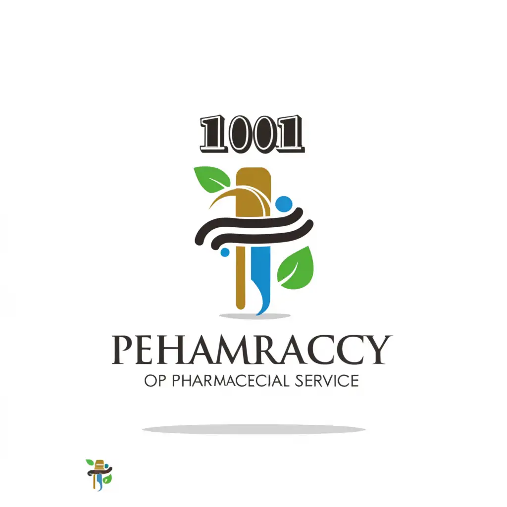 a logo design,with the text "100 years of pharmaceutical service", main symbol:pharmacy, tablets, capsule, leaflet,Moderate,clear background