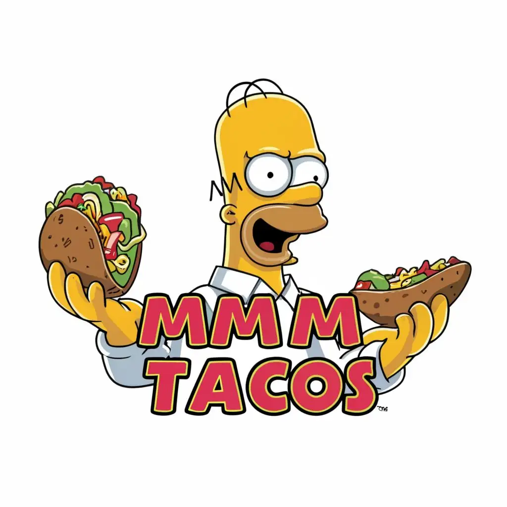LOGO-Design-For-Tasty-Delights-Homer-Simpson-Inspired-MMM-Tacos-Typography