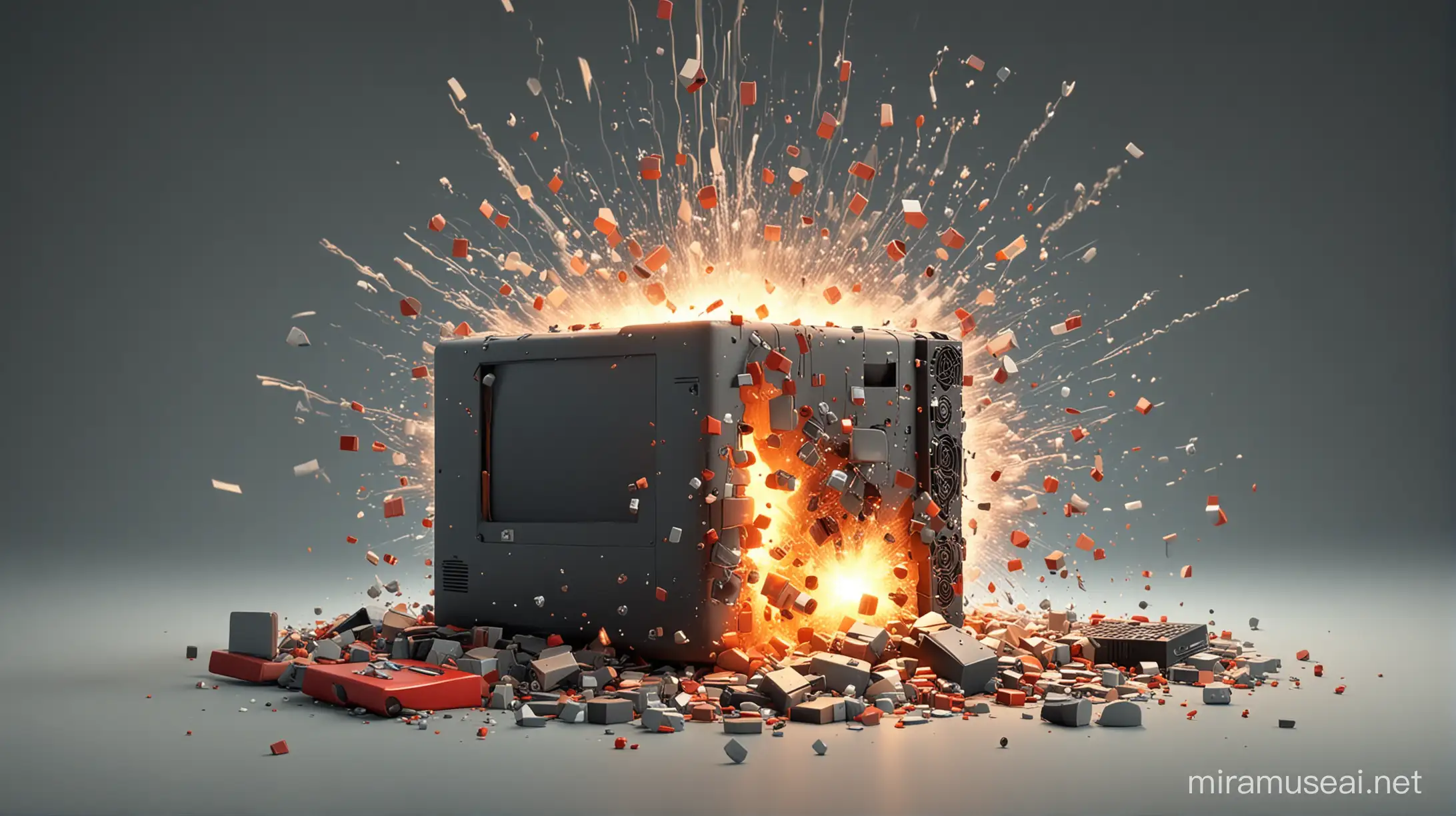 Explosion of an Animated Computer