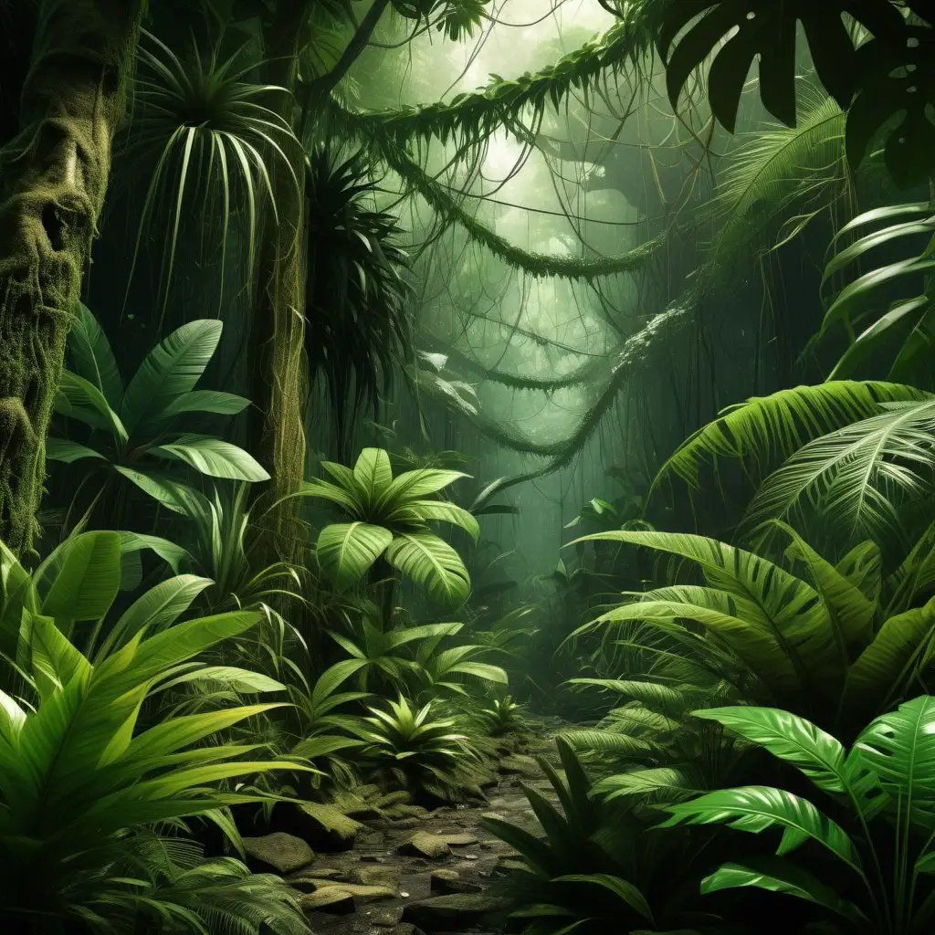 Lush and Vibrant Tropical Rainforest Landscape