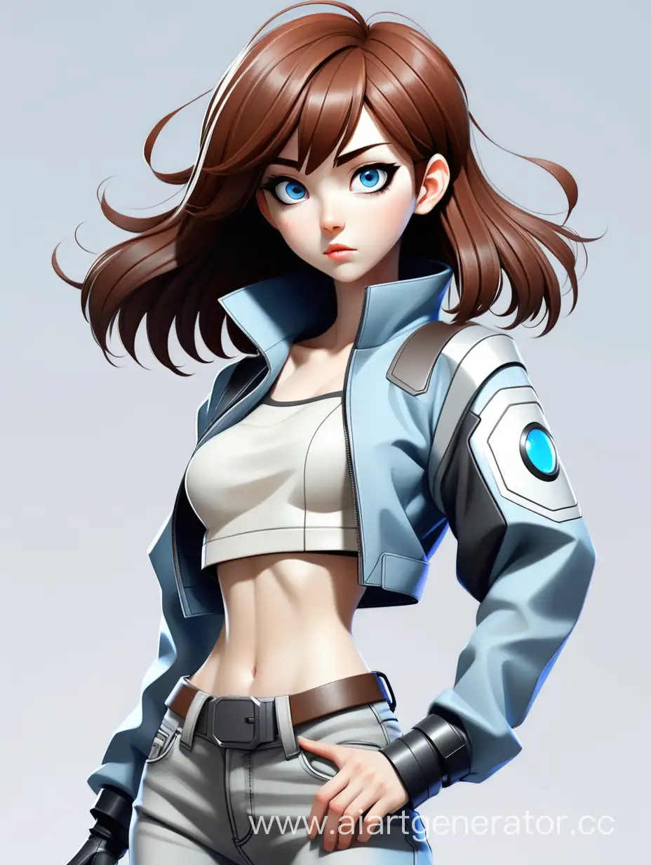 Futuristic-Korean-Manga-Girl-with-Short-Brown-Hair-in-Blue-and-Black-Clothing