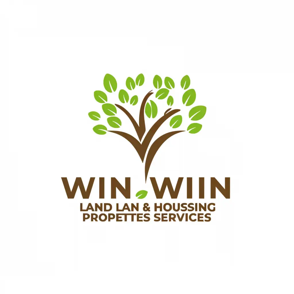 a logo design,with the text "win win land & housing properties services", main symbol:nature,Moderate,be used in Real Estate industry,clear background