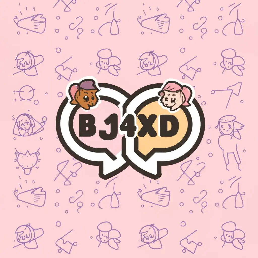 a logo design,with the text 'bj4xd', main symbol:Girls Chat with Boys,Moderate,clear background
