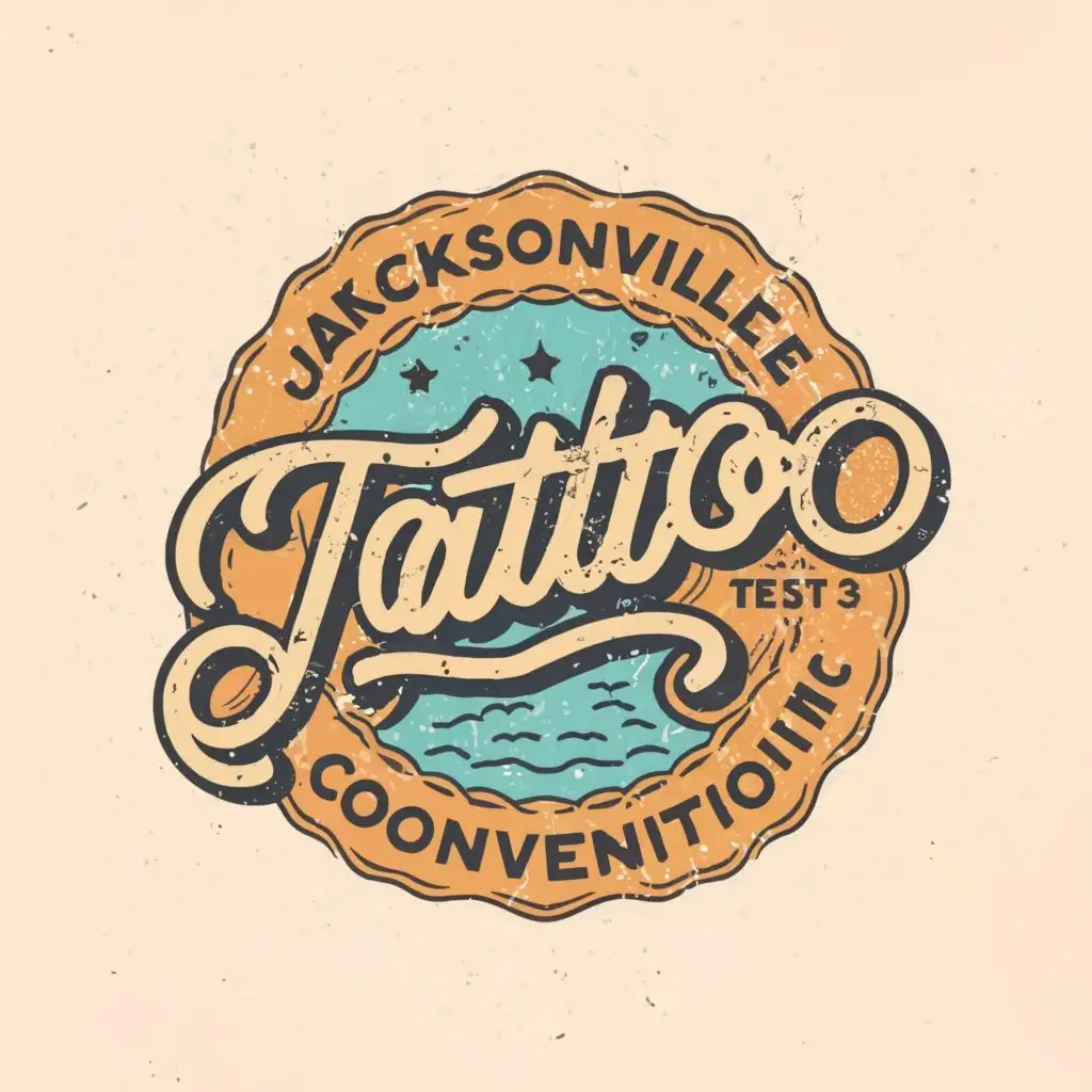 logo, Tattoo Beach, with the text "Jacksonville Tattoo Convention", typography, be used in Events industry