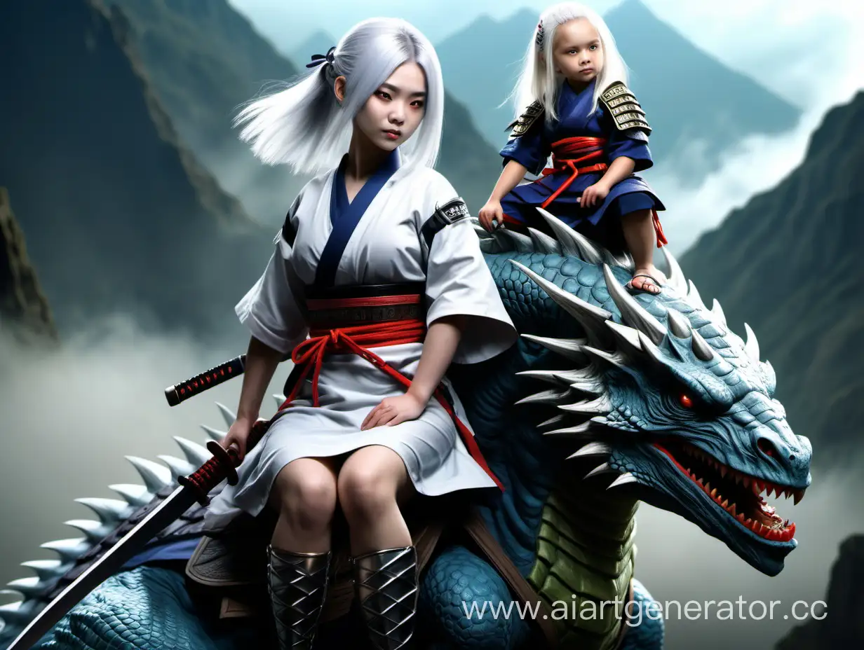 SilverHaired-Ogre-Samurai-with-Tiny-Wyvern-Companion