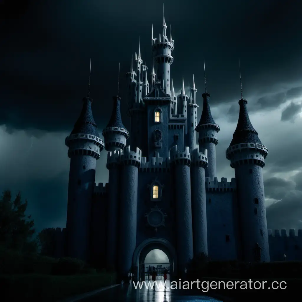 Cruellas-Castle-Towering-Majesty-Amidst-a-Stormy-Night