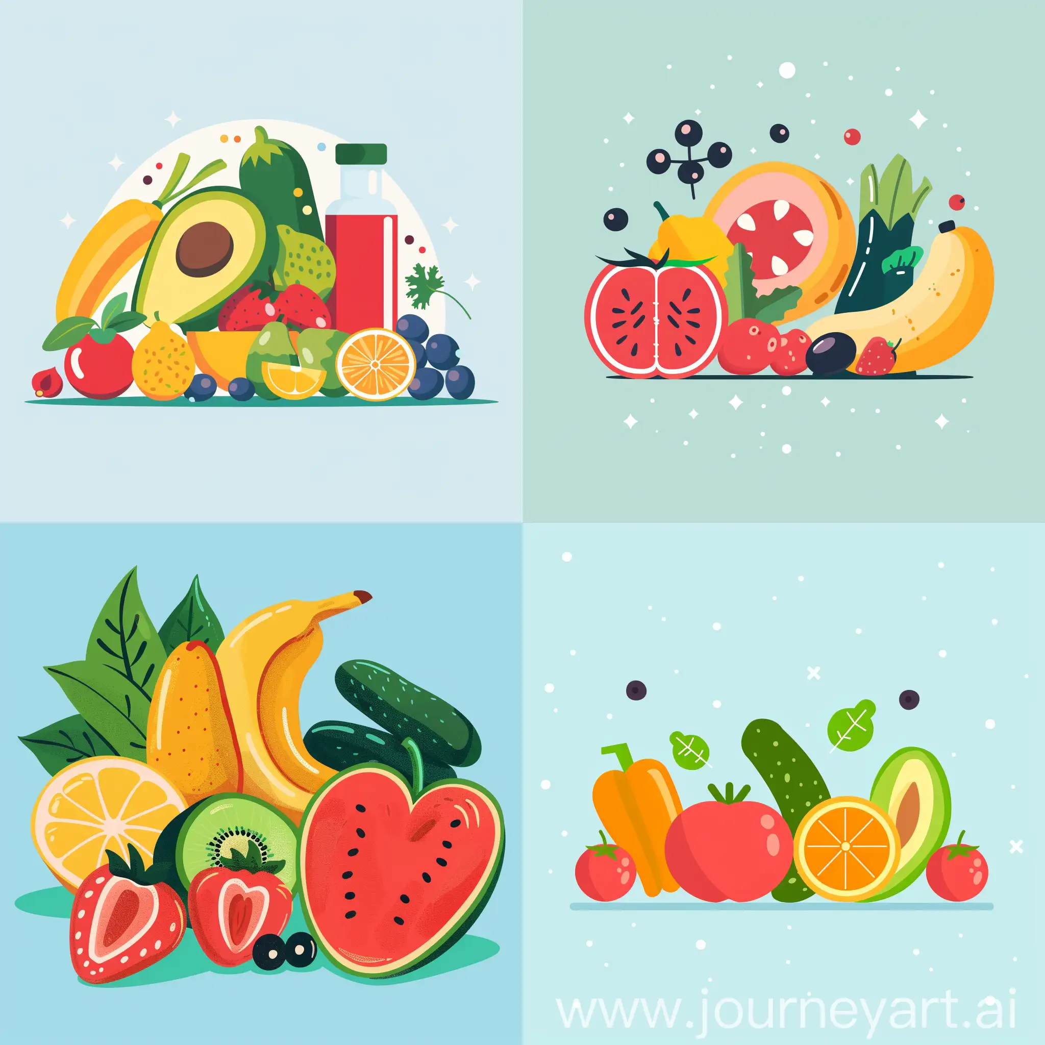 flat illustration about healthy food, high quality details