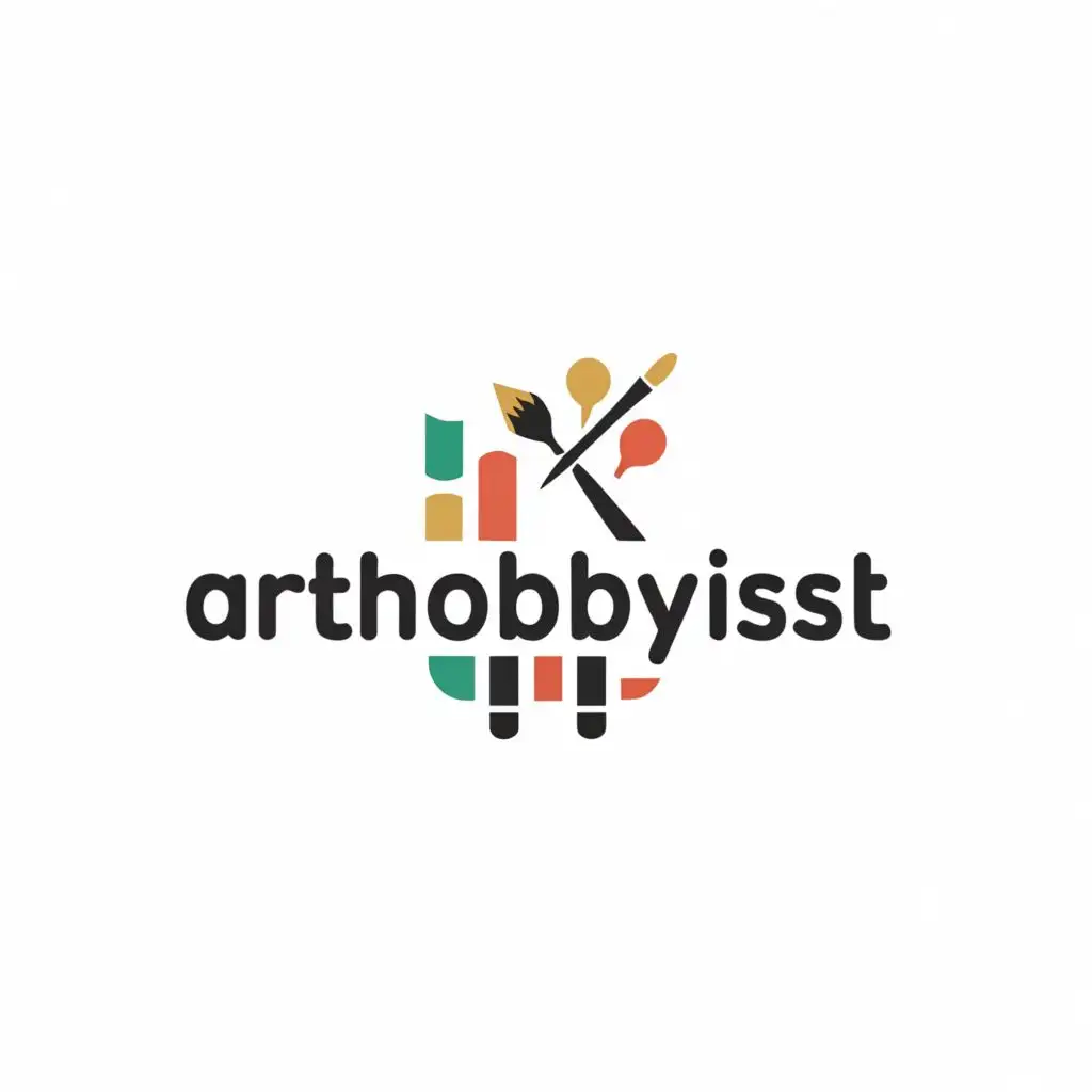 a logo design,with the text "ArtHobbyist", main symbol:Every Artist's Hobby Workshop,Minimalistic,be used in Home Family industry,clear background