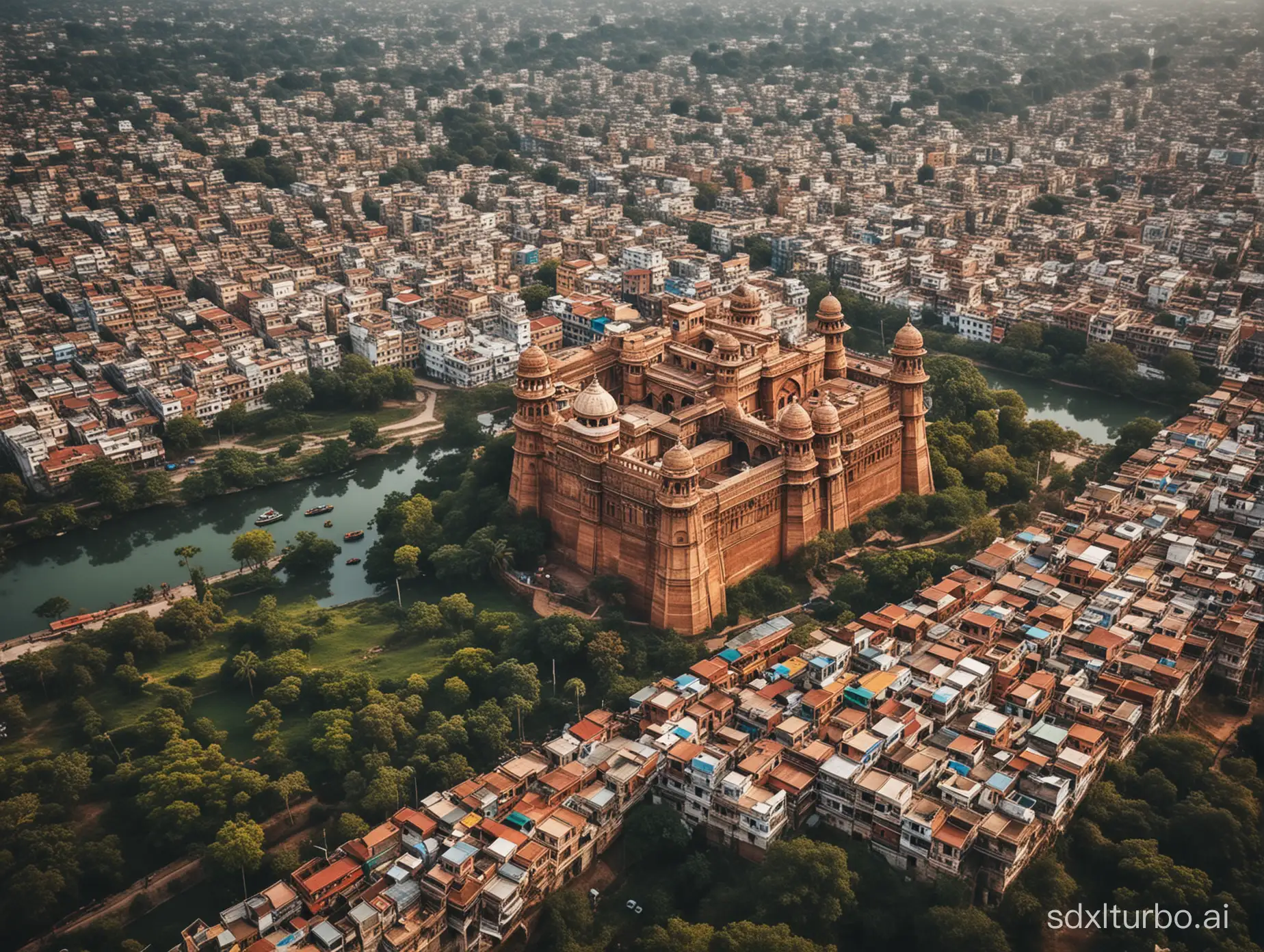 Aerial-View-of-Indias-Cultural-Riches-and-Natural-Beauty