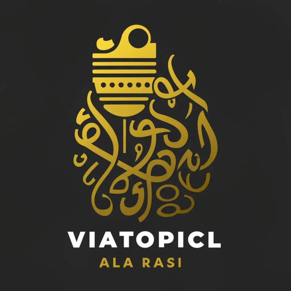 a logo design for podcast microphone, with the text 'ala rasi', main symbol: Arabic style logo about technology web3 games and AI etc, complex, to be used in Technology industry, clear background and transparent, and in the style of camel and add microphone for podcast