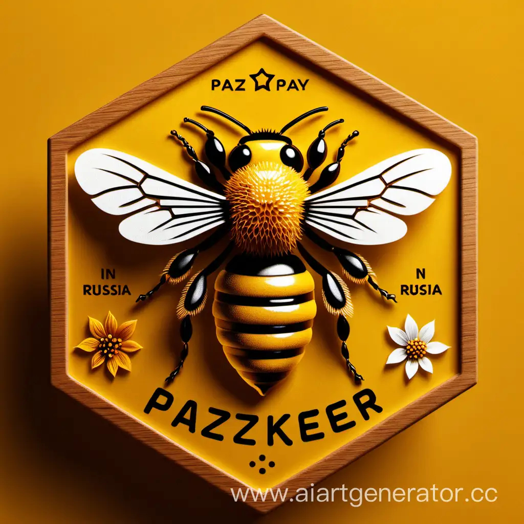 Логотип пчеловода Пазяев ,сделанно в России