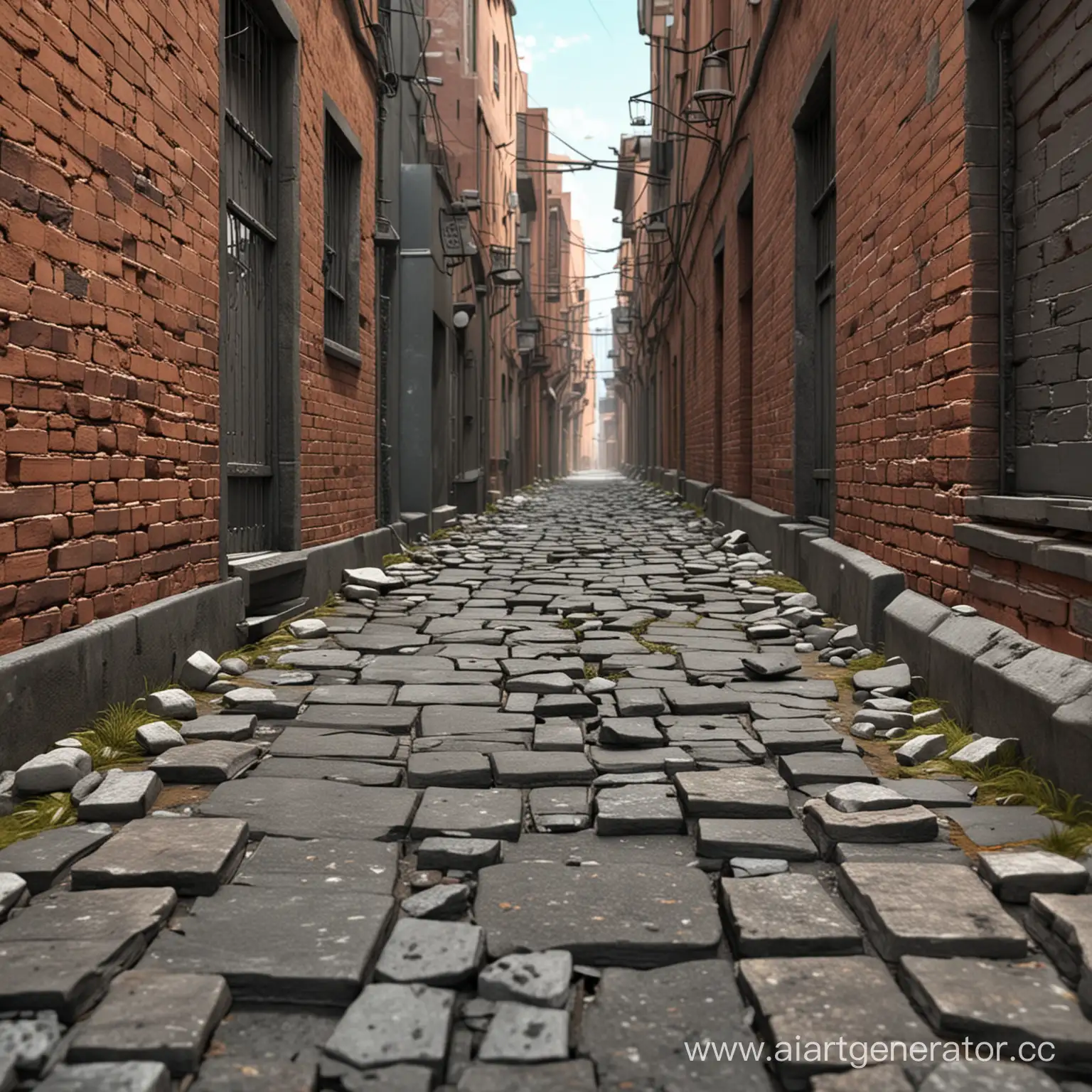 Colorful-Cartoon-Alley-with-Cracked-Pavement-3D-Perspective
