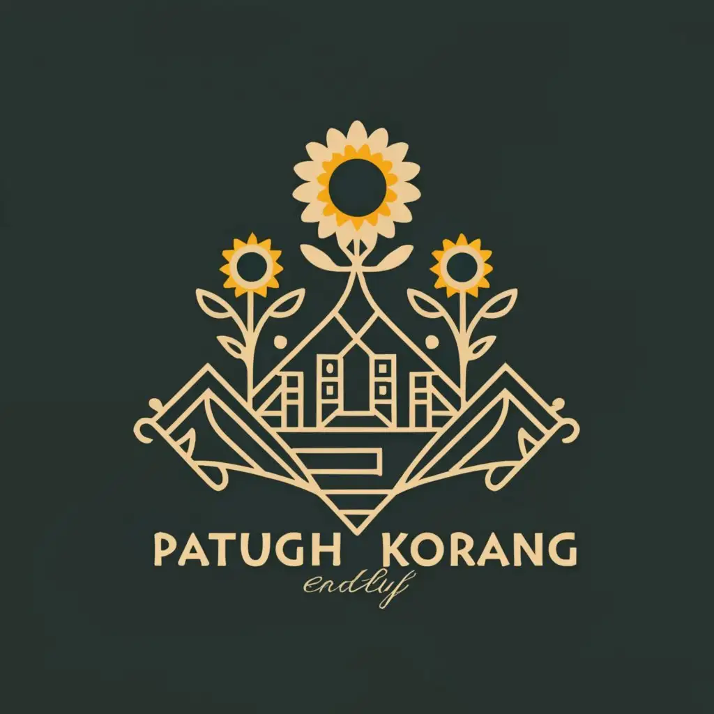 LOGO-Design-for-Patugh-Korang-Vibrant-Sunflower-Emblem-Inspired-by-Anemone-Flower-Village-and-Mountain-Scenery