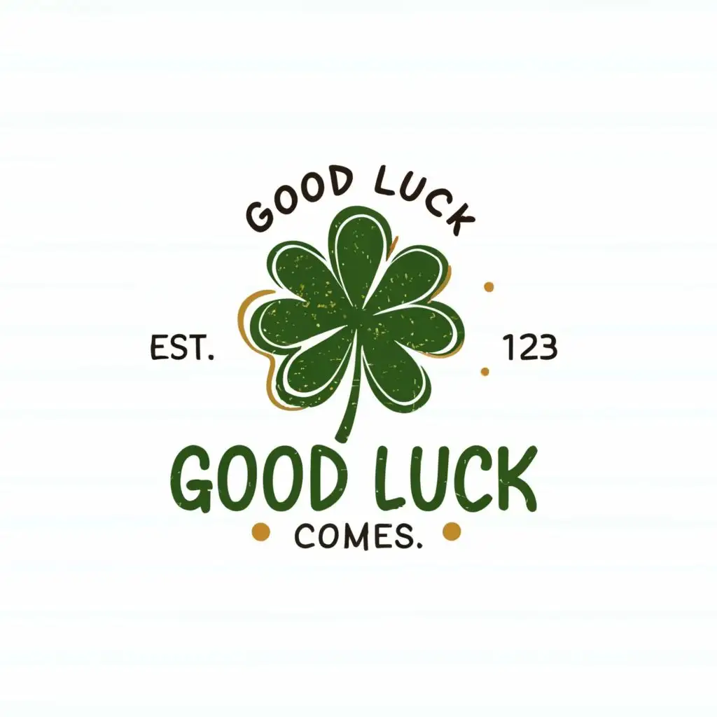 logo, Four-leaf clover, with the text "Good luck comes.", typography, be used in Travel industry